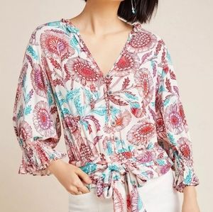 Anthropologie Tugboat Saraya Floral Blouse